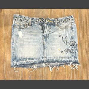 Embroidered jean shorts